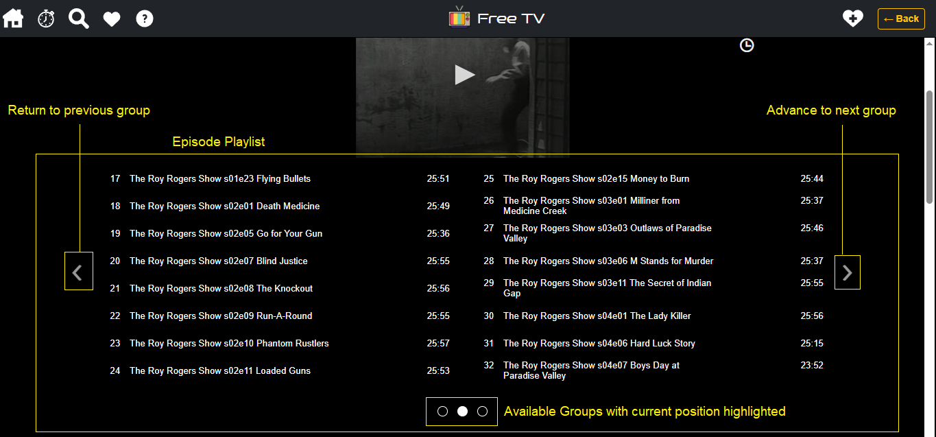 Episode Playlist navigator on large screens